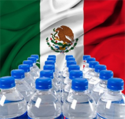 Mexico flag, bottles
